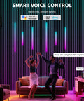 Couple dancing under 12PCS RGB+IC Led Recessed Lighting Kit Wall Panel Lights (22″+35″+54″) in modern living room.