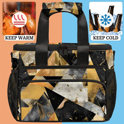 Insulated Picnic Backpack Keeps Food Fresh All Day Your Go To Portable Lunch Bag For Women And Men Spacious 12x9x10 Inches Marble Texture