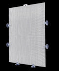 A Straight Up Fish Tank Divider Set That Slides Right In Without The Hassle Includes Tough Suction Cups And Lets You Cut It To Size For A Secure Custom Fit On Any Standard Aquarium Today, featuring a plastic mesh grid with suction cups attached.