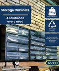 Heavy Duty Steel 44 Drawer Storage Cabinet With Clear Plastic Drawers on workshop wall for organizing hardware