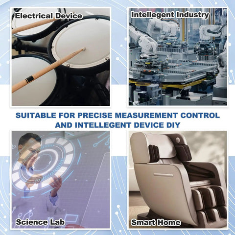 Thin Film Pressure Sensor Pad Pack Of 2 With FSR406 LT 120g To 10kg Force Range 40 By 40 Mm Size Pro Grade High Accuracy Stress Test Sensor for drum, robot, lab, and smart seat use