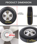 Two Pack Flat Free Ten Inch Solid Rubber Tires And Wheel Set For Hand Trucks Dollies And Wheelbarrows Five Eighths Inch Axles
