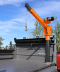 Heavy Duty Electric Pickup Truck Bed Crane With 3500lb Winch And 12V Steel Jib Hoist 360 Degree Swivel Boom on truck bed
