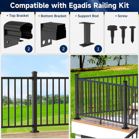 4 Pack Aluminum Fixed Railing Brackets With Level Foot For Outdoor Decks And Porches Built Tough No Fuss Rust Resistant Textured AAMA 2604 Powder Coat Finish Railing Bracket Connectors For Modular Rail System Easy Install And Long Lasting