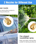 Image of Jet Nozzle Power Washer Wand With 2 High Pressure Nozzles And Quick Connectors For Garden Hose showing spray patterns.