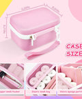 Kids Instant Print Camera Case With Universal Fit For Instax Polaroid And Other Tiny Cameras, pink hard case with wrist strap and mesh pockets