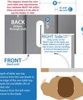 Diagram showing minimum table saw requirements for Rock Solid Left And Right Side Cutoff Sled Combo Pack For Table Saw.