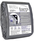 Heavy Duty 24x24 Foot Waterproof Tarp With 10 Mil Thickness And Superior Weave For Long Lasting Outdoor Coverage Multi Use Shelter Tough As Nails DIY Durable Silver TRS2424, packaged and labeled with product details.