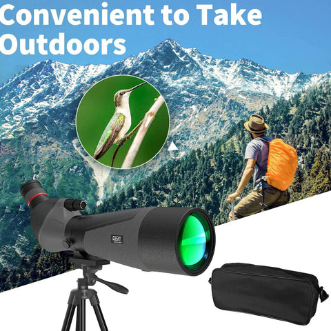Birding Spotting Scope With Full Size Tripod For Bird Watching And Wildlife Viewing 20 To 60x85 Magnification 85mm Objective Lens on tripod