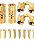 8mm Hidden Brass Barrel Hinges Set For DIY Jewelry Boxes And Small Wooden Boxes, 180 Degree Concealed Cabinet Hinges In Solid Brass