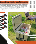 T Handle Rubber Draw Latches For Toolbox And Cooler Covers Boat Hatch Doors 110 By 46 MM Rugged Lid Latches Pack Of 4 With Matching Mounting Screws Built To Last And Secure next to open cooler with drinks and watermelon