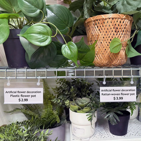 Home Run Plastic Shelf Tags With Zero Hassle Snap Hooks And Ready Paper Cards For Heavy Duty Wire Baskets To Show Price Points And Keep Store Layouts Looking Fresh