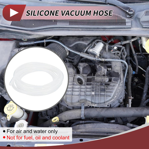 Air And Water Silicone Vacuum Hose 10 Ft High Temperature Automotive Vacuum Line Clear Tubing installed in engine bay