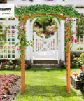 90 Inch Wood Garden Arbor Arch With Trellis Wall For Climbing Plants And Hanging Vines A Sturdy Backyard Decor Upgrade For Parties