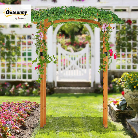 90 Inch Wood Garden Arbor Arch With Trellis Wall For Climbing Plants And Hanging Vines A Sturdy Backyard Decor Upgrade For Parties