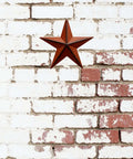 Rustic 3D Metal Barn Star Wall Decor Classic Country Vibe Indoor Outdoor 8 Inch Burgundy All American July Fourth Home Accent