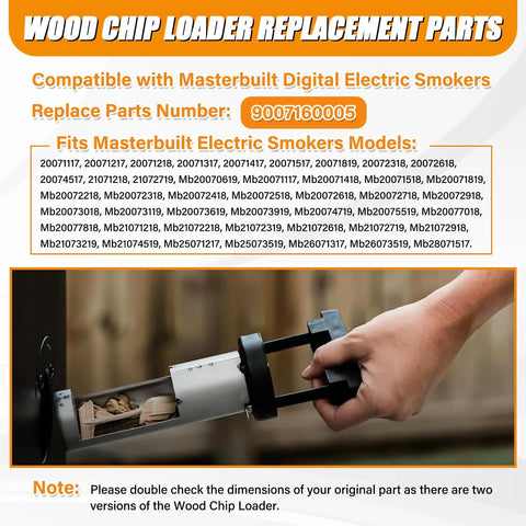 2 Inch Wood Chip Loader For Digital Electric Smokers Replacement Part 9007160005 Fits Masterbuilt models installation