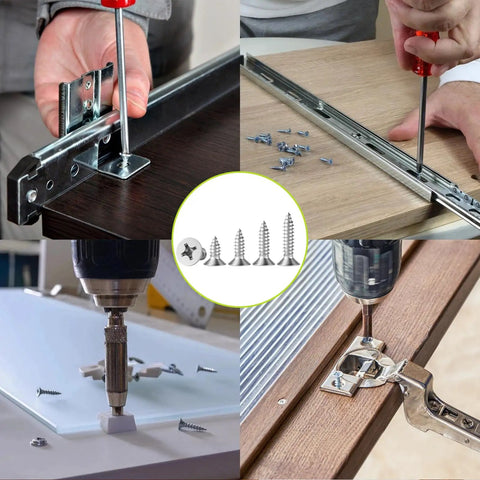 600pcs Short Wood Screws Kit M3 Stainless Steel Assortment With Countersunk Flat Head Design For Cabinet Hinges And Tiny Furniture Repairs