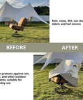 Outdoor Swivel Lounge Chair before and after using Weatherproof Heavy Duty Cover 2 Pack Fits 33W By 35D By 38 And A Half Inches High