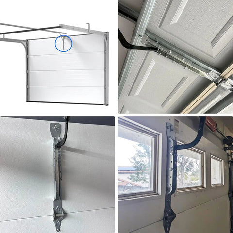 Garage Door Top Panel Bracket For Opener Mount Adjustable Reinforcement Bracket Carbon Steel Zinc Plated Rust Proof Two Piece Design Fits 18 Inch 21 Inch Or 24 Inch Lengths Easy Install