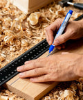 Long Head Deep Hole Marker Pens 5 Pack, 20mm Quick Dry Waterproof Long Nib Permanent Markers for Construction and Metal Marking in use