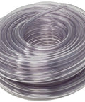 Crystal Clear Food Grade Vinyl Tubing Three Eighth Inch ID By One Half Inch OD, One Hundred Foot Length, FDA And 3A Sanitary Compliant, USDA Approved For Meat Poultry Beverages And Food Processing Lines, Flexible PVC Go-To Tubing coiled.