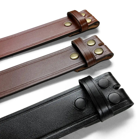 Durable Crease Edge One Piece Full Grain Cowhide Work Belt Strap 1.75 Inch Wide Tan 46 With Snap Interchange Buckle System For Duty Uniform Or Everyday Gun Belts