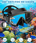 Anti Fog Diving Mask With 180 Degree Field Of View For Adults Dope Snorkel Mask in coral reef with anti-fog lenses
