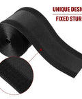 Carpet Cord Cover Cable Protector For Commercial Office Carpet 9.84 Ft Black easy to cut and install, close-up of hook and loop design