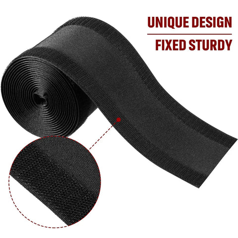 Carpet Cord Cover And Cable Protector Floor Cover For Office Use 19.69 Ft Long Black Easy Hook And Loop Cable Management Strip