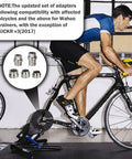 Cyclist using Durable Stainless Steel KICKR Thru Axle Adapter Kit for Wahoo KICKR Core V4 and Newer Models on indoor trainer