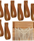 8 Piece Hella Durable Premium Leather Wall Hooks With Solid Brass Screws For Heavy Duty Curtain Hanging And Super Slick Bathroom Storage Essentials