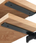 Heavy Duty L Shaped Shelf Brackets 0.2 Inch Thick Solid Steel Wall Mount Supports For 12 Inch Floating Shelves Black Rustic Industrial