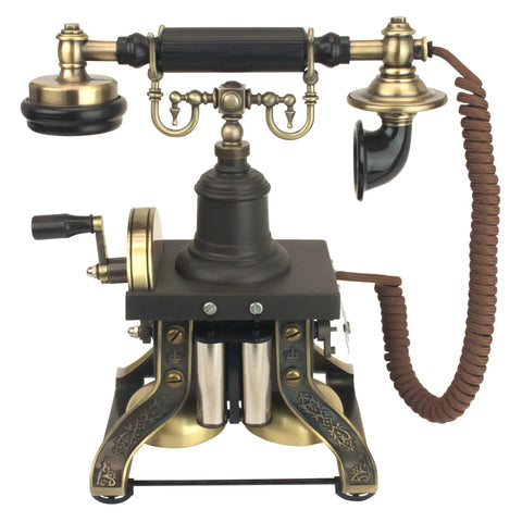 Vintage Eiffel Tower Style Rotary Phone With Push Button Dialing, Corded Retro Telephone For Home Decor, Paris Inspired 1892 Reproduction