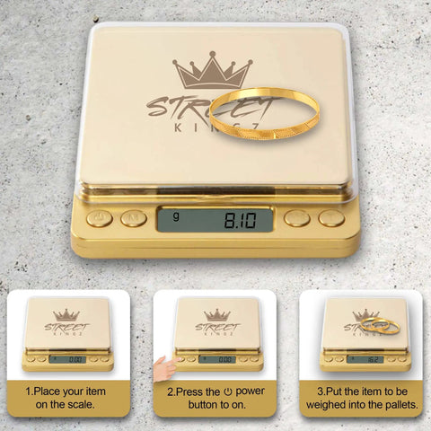 Portable Gold Digital Jewelry Scale 500g High Precision On The Go, Multi Unit Conversion For Grams Ounces with ring on display