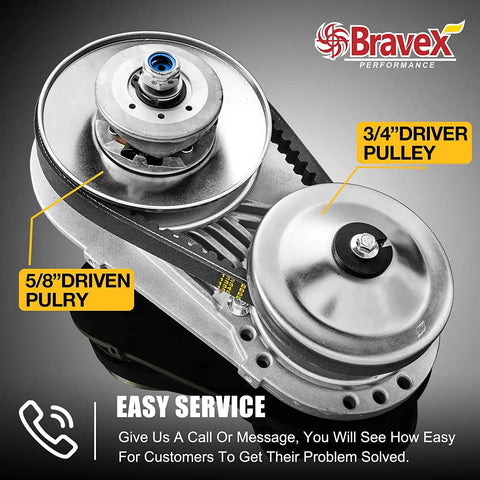 Torque Converter Kit For 212 Go Kart With Three Quarter Inch Shaft, 10T 40 To 41 Sprocket And 12T 35 Chain components