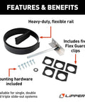 Tough As Nails RV Slide Out Floor Protector Plate with heavy-duty flexible rail and mounting hardware for travel trailers.