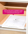 Guide for aligning Heavy Duty Pull Out Cabinet Organizer Slide Out Pantry Shelf template inside a cabinet.