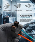 Two Pack H7 Headlight Wiring Harness With Female Wire Connector Pigtail Kit, easy installation with copper terminals.