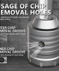 Pro-Grade 34-Piece Concrete Hole Saw Kit with inner and outer chip removal grooves for effective drilling