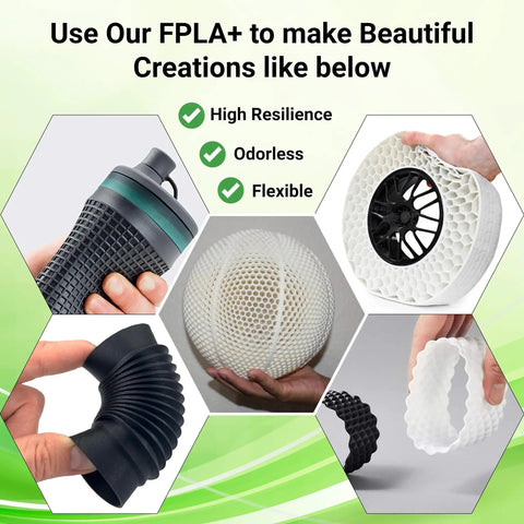 Top Shelf Bouncy BFPLA 3D Printer Filament 1.75mm Ivory White One Kilogram Sick Flexible Patent Formula With Five Times Normal Stretch Included Tidy Reel And Storage Sack For Legit Airless Basketball Projects