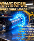 Killer Cordless Die Grinder With One Quarter Inch Precision Chuck And Brushless Motor For Effortless Metal And Wood Polishing Rust Removal Deburring Tool Built Damn Tough For Hella Versatile Shop Tasks displayed with illuminated copper wire motor.