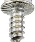 18 8 Stainless Steel Sheet Metal Screw With Serrated Hex Washer Head And Hex Drive Type AB Point Ten To Sixteen Thread Size One Half Inch Length No Frills Plain Finish Pack Of Twenty Five