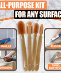 4 Piece Caulking Tool Set For Silicone Sealant And Grout With DIY Friendly Pro Grade Finish For Bathroom Kitchen Tile And Window