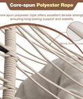 Close-up of core-spun polyester rope used in the Hanging Egg Chair With Stand Foldable Hammock Swing Chair Built For All Weather