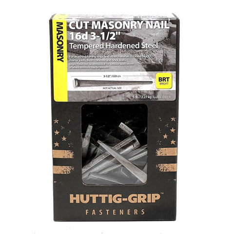 Heavy Duty Cut Head Masonry Nails 3 1/2 Inches 16D Tempered Hardened Steel For Furring Strips Cinder Block And Brick Walls Built Like A Tank Job Site Hardware 5 Lb Box Holds 75 Rugged Nails