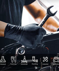 ANBOSON 10 mil diamond-textured black nitrile gloves, heavy-duty, latex-free, for auto repair