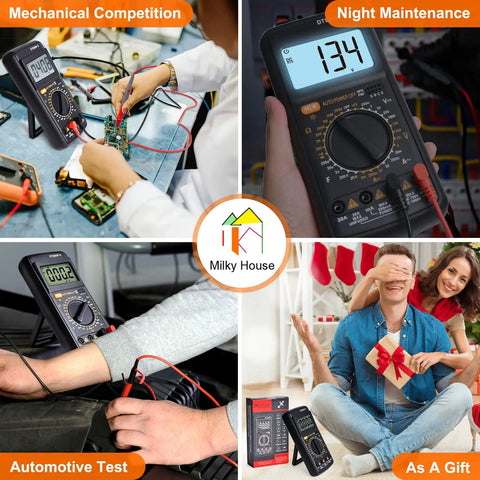 Pocket Clamp Multimeter Kit With Backlit LCD For Home DIYers And Automotive Use, Digital Volt Amp Ohm Tester, AC DC Voltage Diode Checker, 2023 Upgraded Materials And Design, Compact Handy Meter For Quick Readings