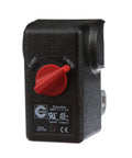 CW209000AV Air Compressor Heavy Duty Pressure Switch 100 To 135 PSI with red auto-on/off knob and black casing