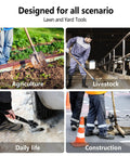 Heavy Duty 57 Inch Digging Shovel With Fiberglass Handle And Round Steel Head Closed Back Design Prevents Debris Buildup And Rust Non Slip Cushion Grip For Lawn And Yard Work Orange Workhorse Shovel in agriculture, livestock, daily life, and construction scenarios